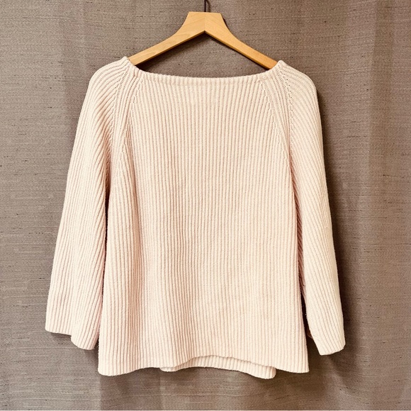 Lou & Grey Oversized Light Pink Knit 3/4 Length Sleeve Boxy Sweater Size Medium - Picture 7 of 10